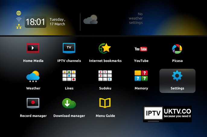 How to load up uktv iptv on a uktv box.